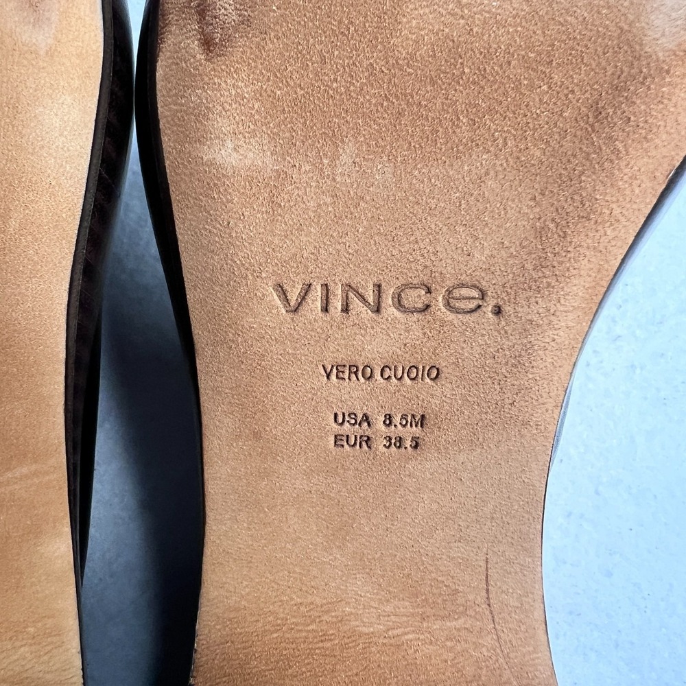 Vince Navina Women's Black Leather Platform Clog Heels Size 8.5‎ - Picture 13 of 16